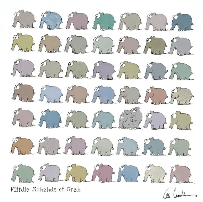 OTTO WAALKES: Fiffdie Schehds of Greh (Leinwanddruck)